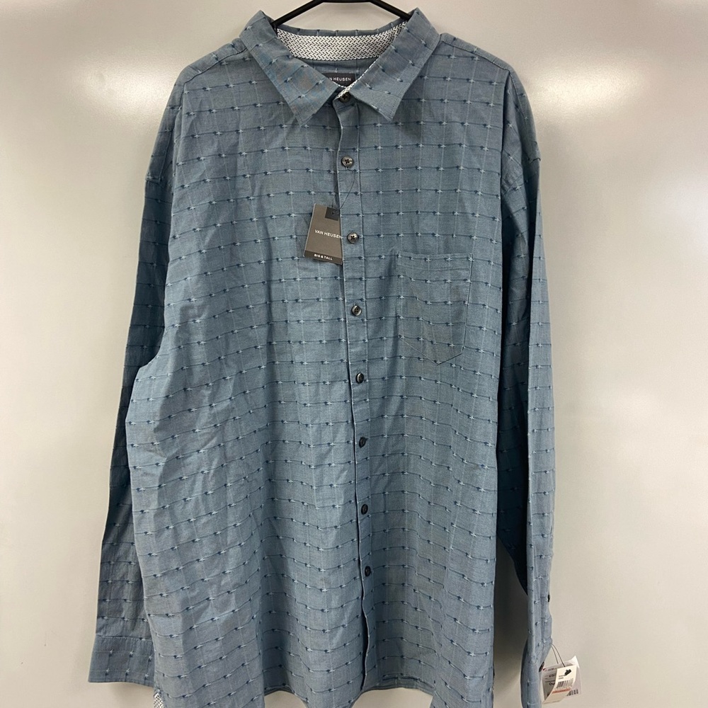 Van Heusen Men's Big and Tall Wrinkle Free Long Sleeve Button Down Shirt-3XLT